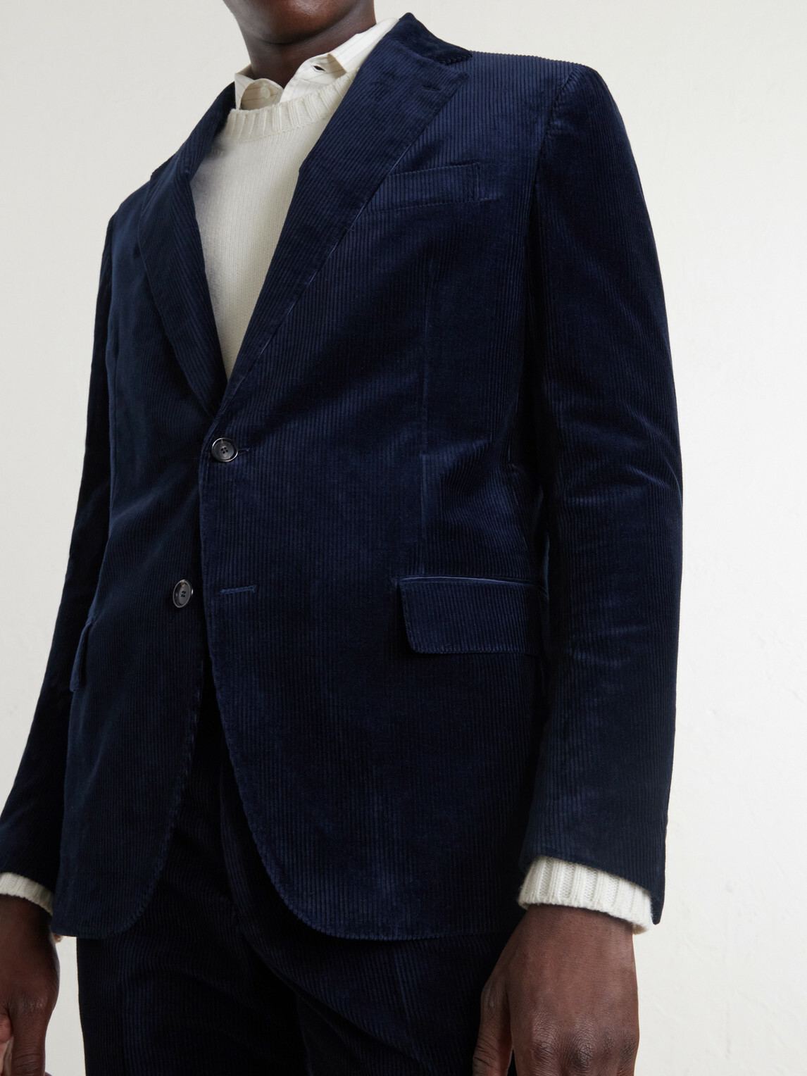 De Petrillo - Riviera Cotton-Blend Corduroy Suit Jacket - Blue