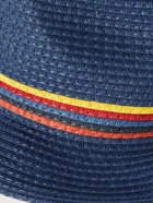 Paul Smith - Striped Straw Trilby Hat - Blue