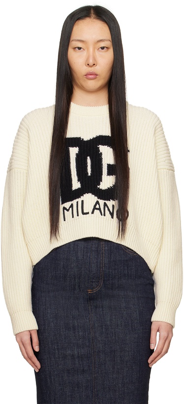 Photo: Dolce & Gabbana Off-White Crewneck Sweater