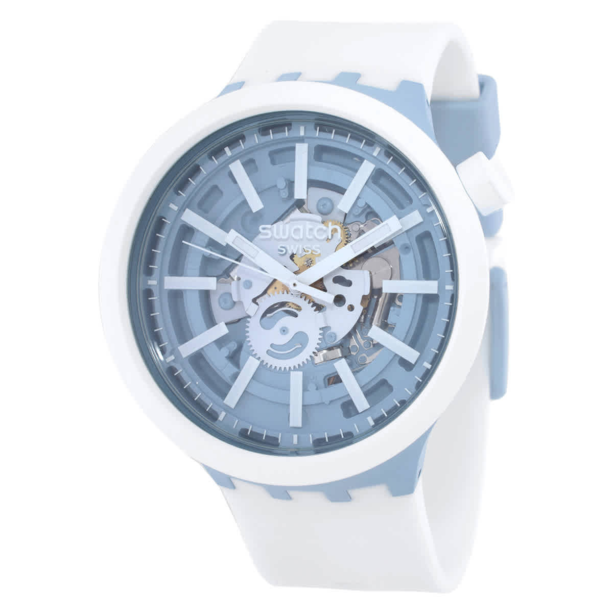 Swatch Big Bold Whice Quartz Blue Dial Unisex Watch SB03N103