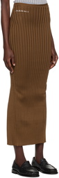 Marni Brown Ribbed Maxi Skirt