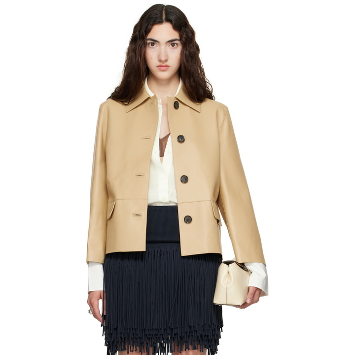 Photo: TOTEME Beige Bonded Leather Jacket