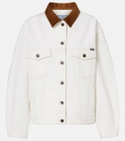 Prada Suede-trimmed denim jacket