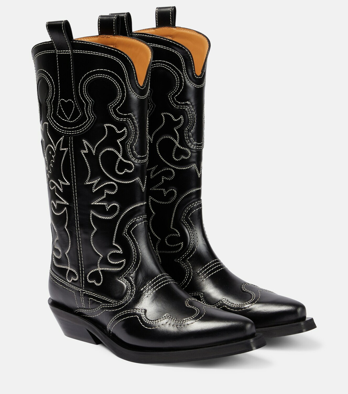【関税&送料込み】Ganni 'Western' Texas Boots Ganni Leather cowboy boots GANNI