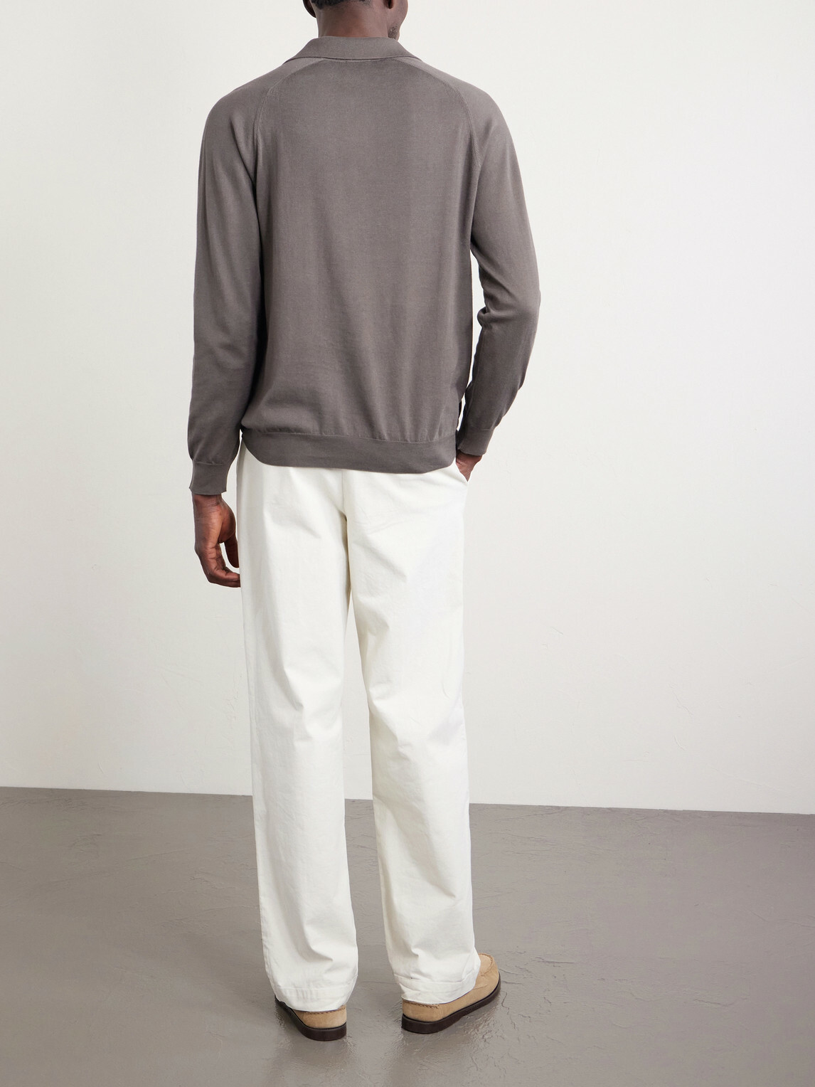 Sunspel - Sea Island Cotton and Cashmere-Blend Polo Shirt - Brown