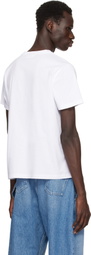 GANNI White Relaxed Peach T-shirt