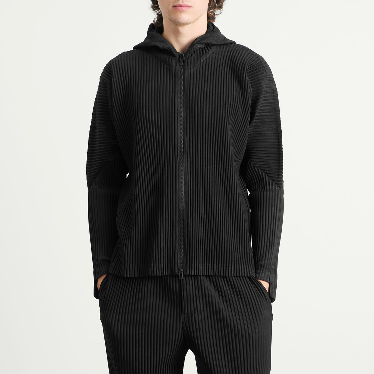 Homme Plissé Issey Miyake Men's Homme Plissé Zip Up Hoody in