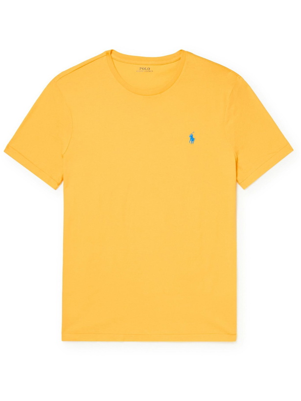 Photo: POLO RALPH LAUREN - Slim-Fit Cotton-Jersey T-Shirt - Yellow