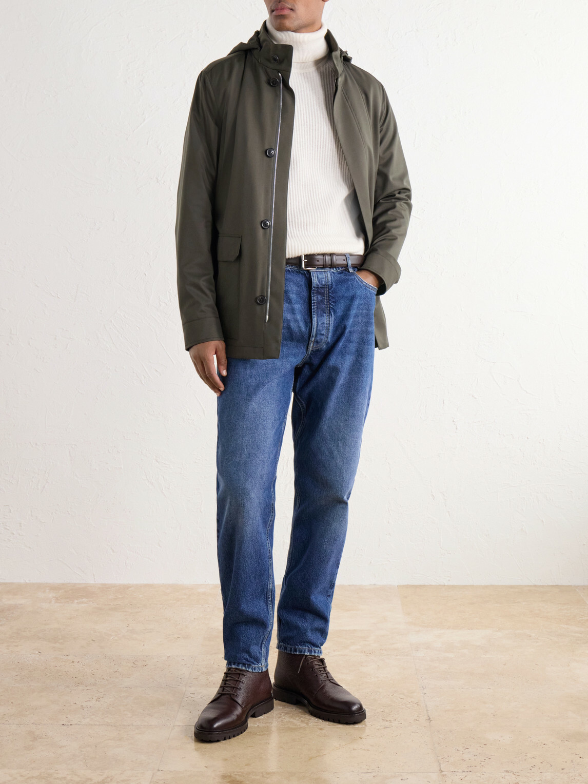 Zegna - Hooded Twill Coat - Green