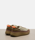 Chloé Nama leather-trimmed platform sneakers