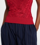 Ralph Lauren Collection Cable-knit halterneck silk top