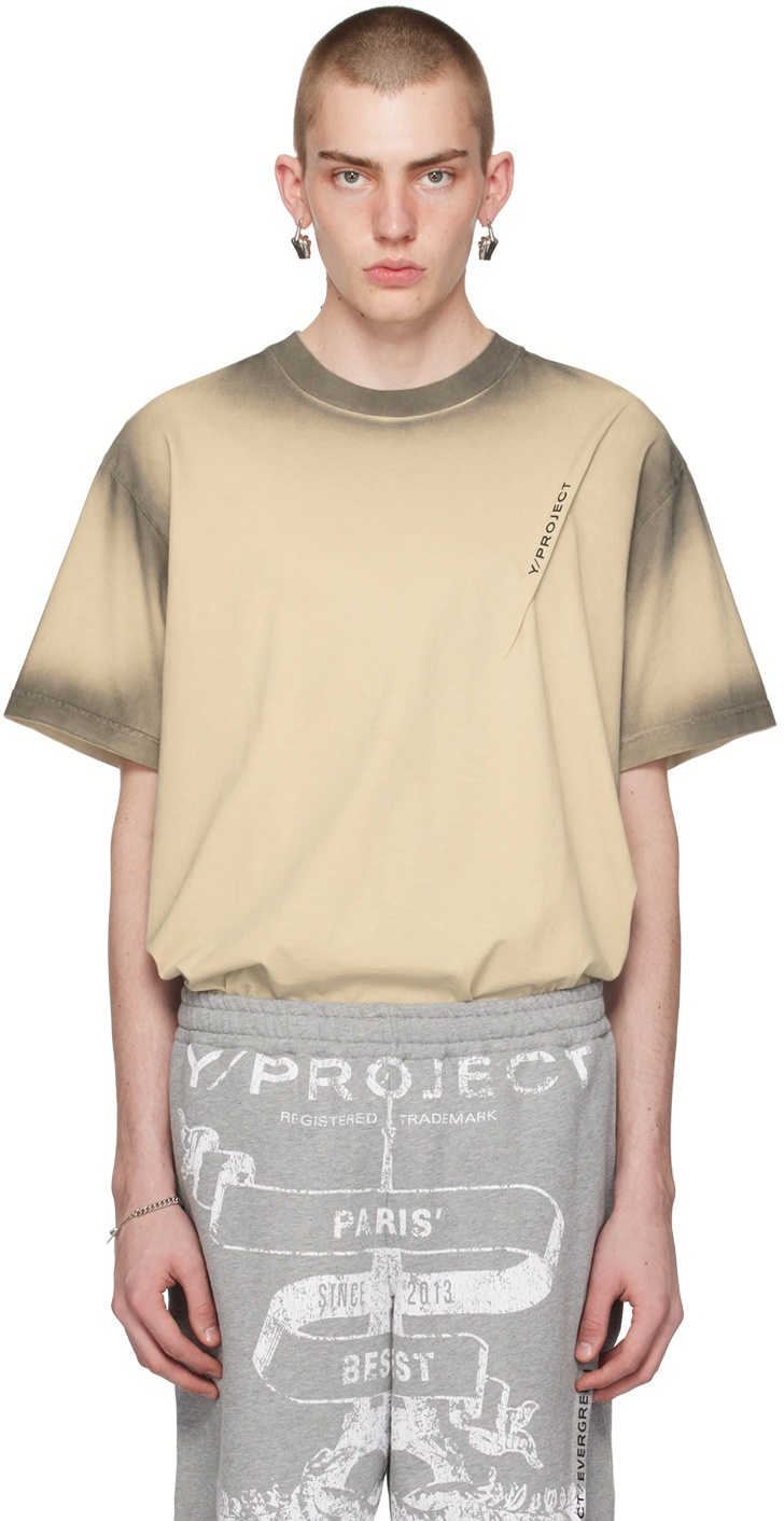 Photo: Y/Project Beige & Gray Pinched T-Shirt