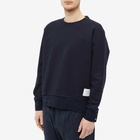 Thom Browne Men's Grosgrain Loopback Crew Sweat in Navy