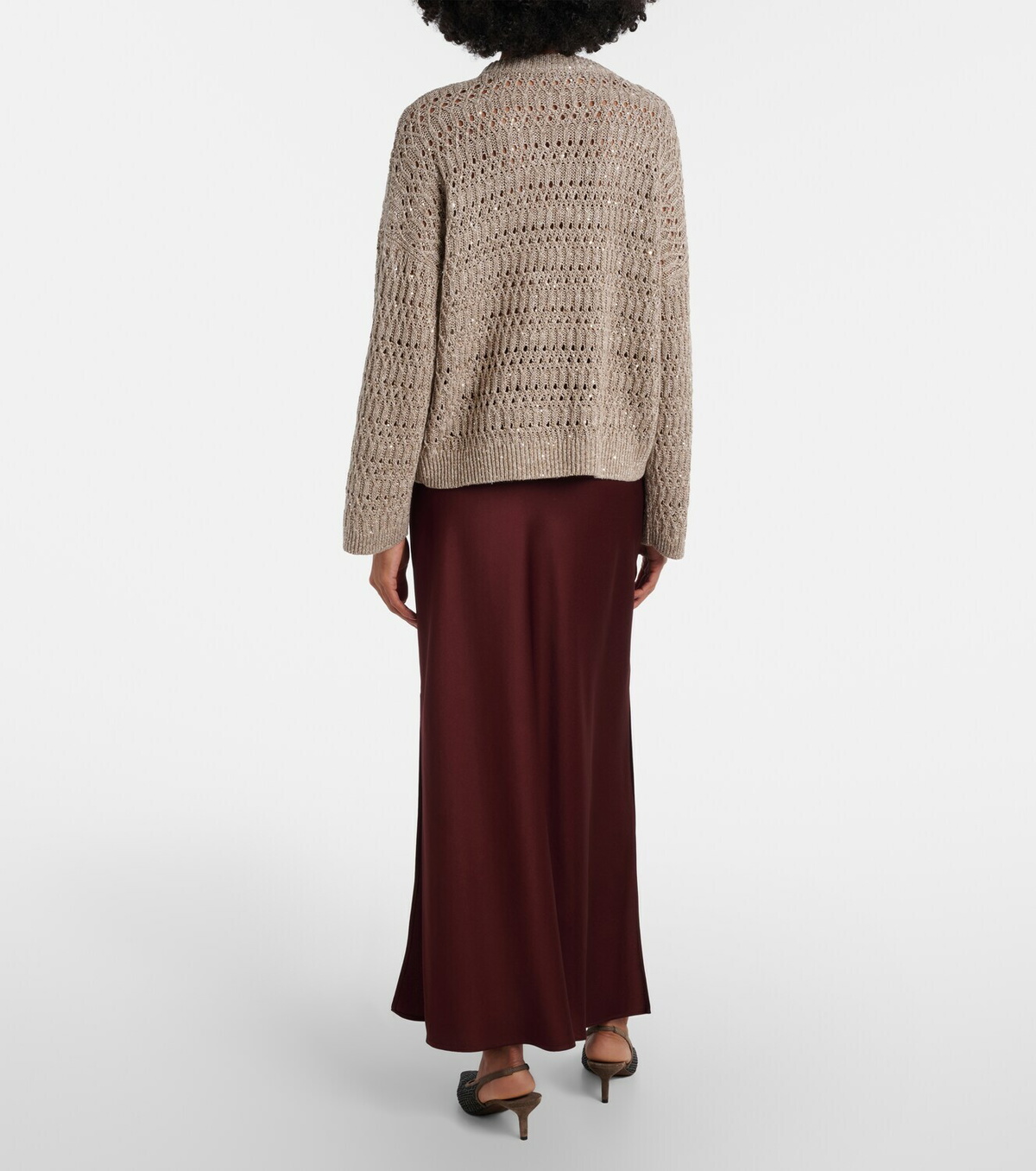 Brunello Cucinelli Satin maxi skirt