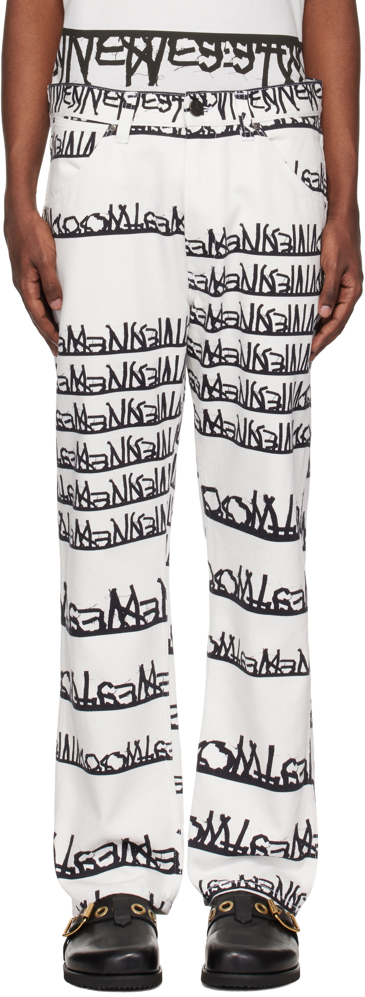 Vivienne Westwood White & Black Ranch Jeans Vivienne Westwood