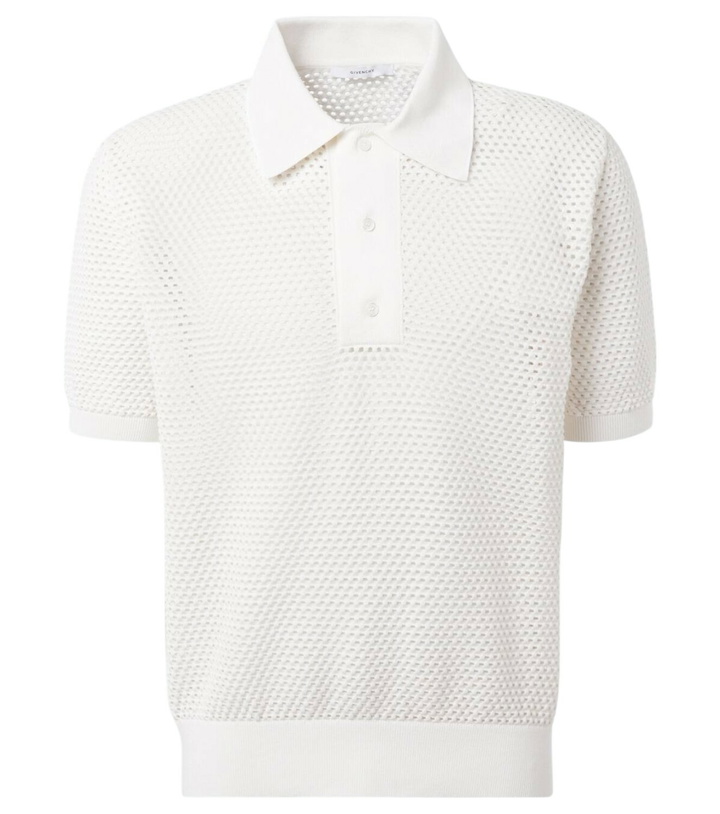 Photo: Givenchy Open-knit cotton-blend polo shirt