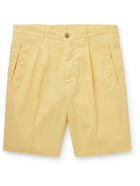 ALTEA - Slub Linen-Blend Shorts - Yellow