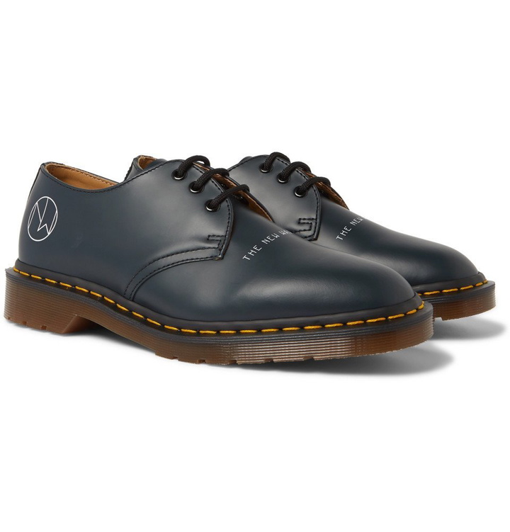 Photo: Undercover - Dr. Martens 1461 Printed Leather Derby Shoes - Navy