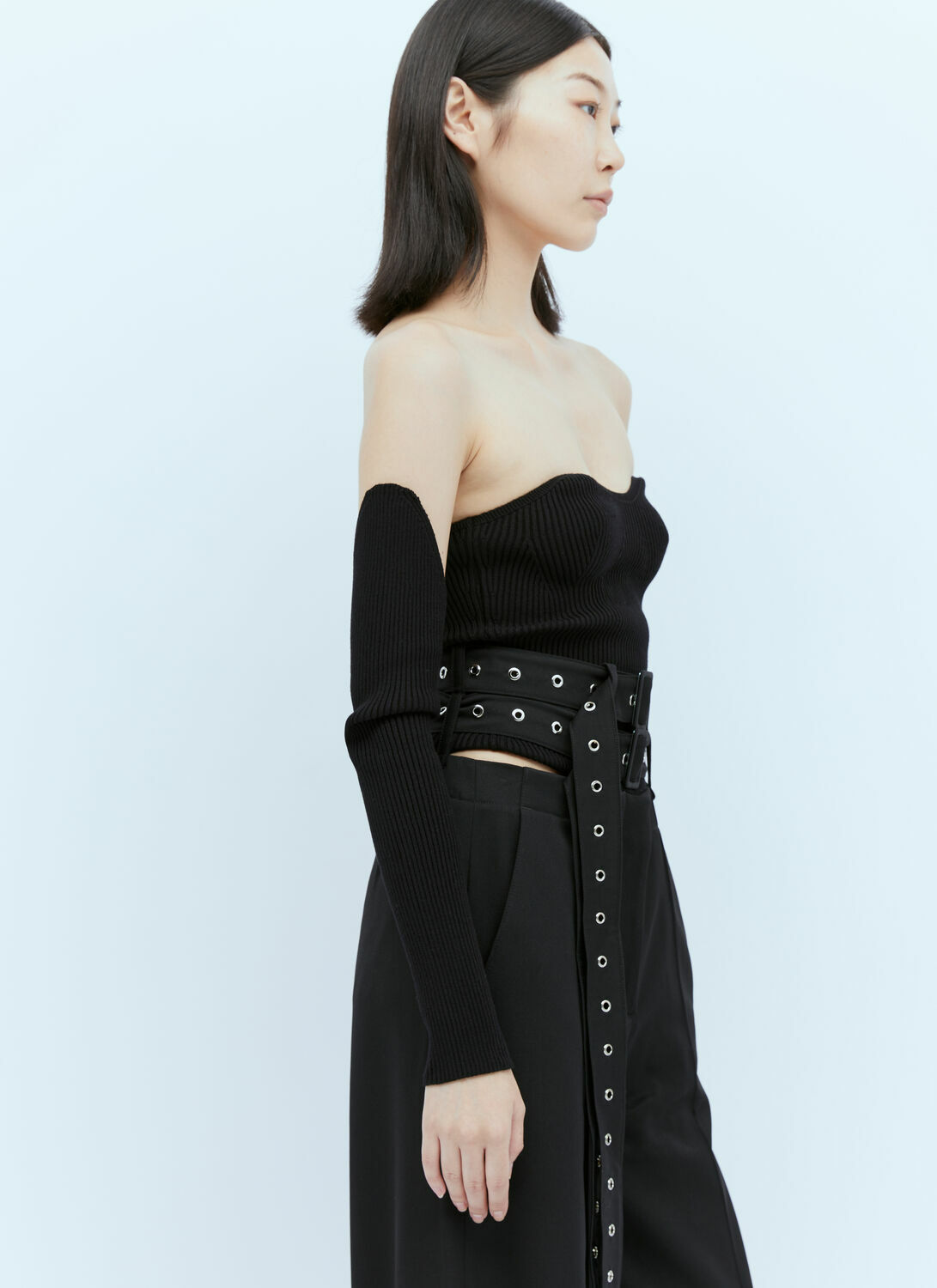 Rokh Rib Bustier With Detached Sleeves