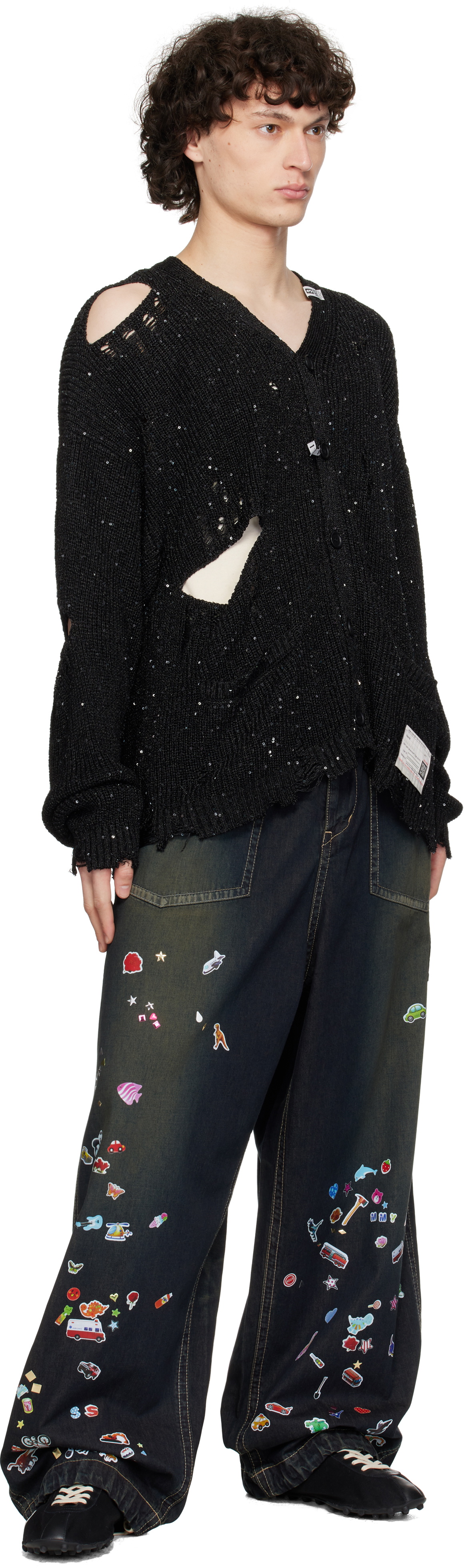 パンツ MIHARA YASUHIRO Sticker Prints Denim Maison MIHARA YASUHIRO Sticker Printed Huge Jeans | Blue