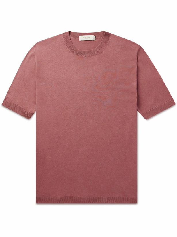 Photo: Agnona - Slim-Fit Silk and Cotton-Blend Jersey T-Shirt - Pink