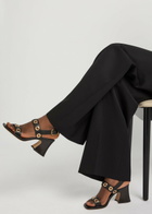 Chloe Janis 80 Eyelet-embellished Leather Sandals Black