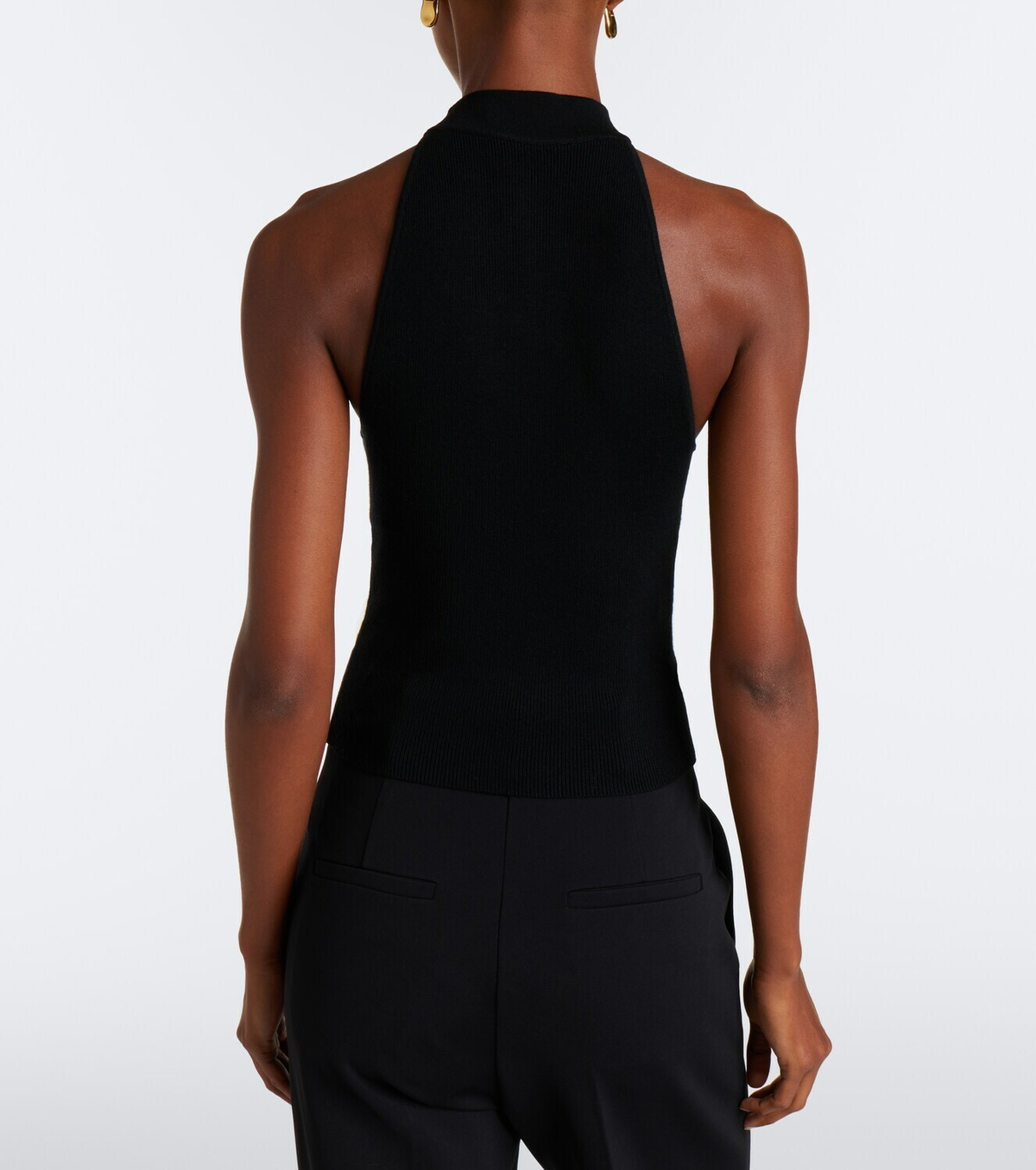 Simkhai Renlen embellished halterneck wool top