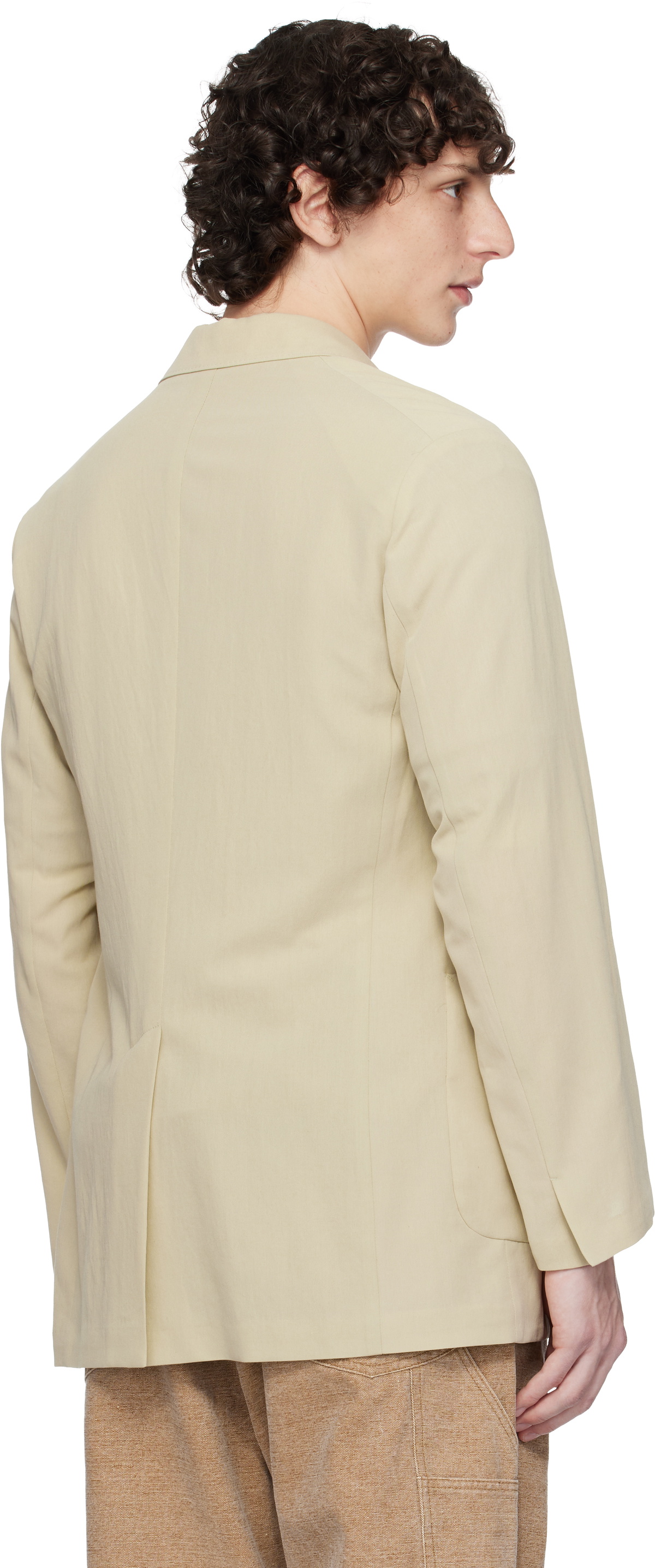 AURALEE Khaki Light Cotton Wool Viyella Blazer Auralee