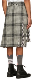 Thom Browne Grey Wool Combo Insert Backstrap Pleated Skirt