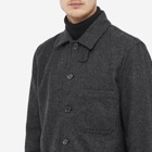 Universal Works Men's Melton Wool Bakers Chore Jacket in Charcoal