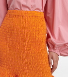 Dries Van Noten - Shirred cotton midi skirt