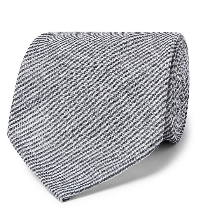 Photo: Rubinacci - Striped Linen Tie - Navy