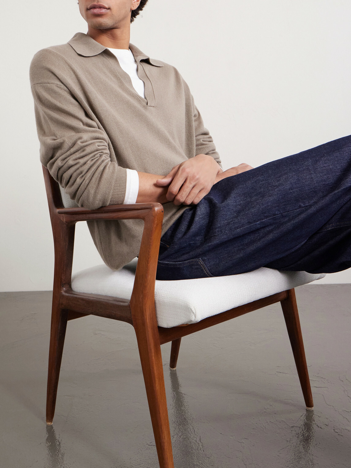Auralee - Open-Collar Cashmere and Silk-Blend Polo Shirt - Brown