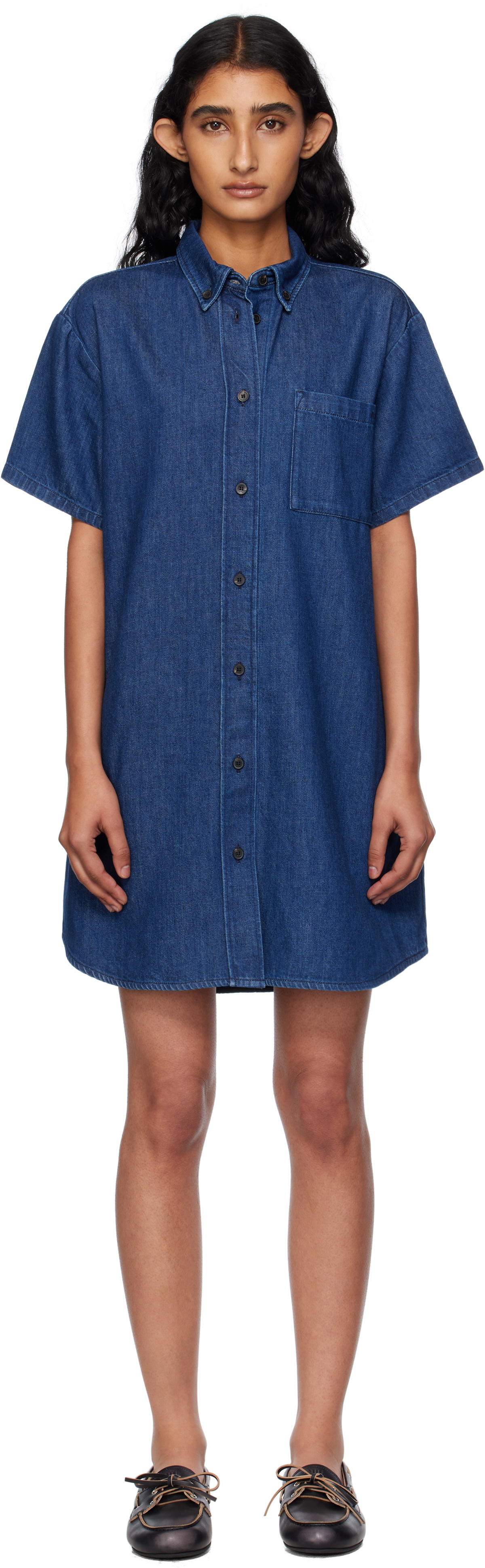 A.P.C. Navy Ary Denim Minidress