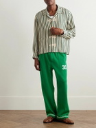 BODE - Sophomore Straight-Leg Appliquéd Cotton and Lyocell-Blend Jersey Sweatpants - Green