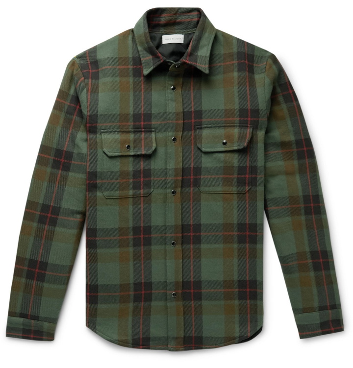 Photo: John Elliott - Jupiter Padded Checked Cotton-Flannel Overshirt - Green
