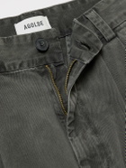 AGOLDE - Slater Tapered Pleated Cotton-Twill Trousers - Gray