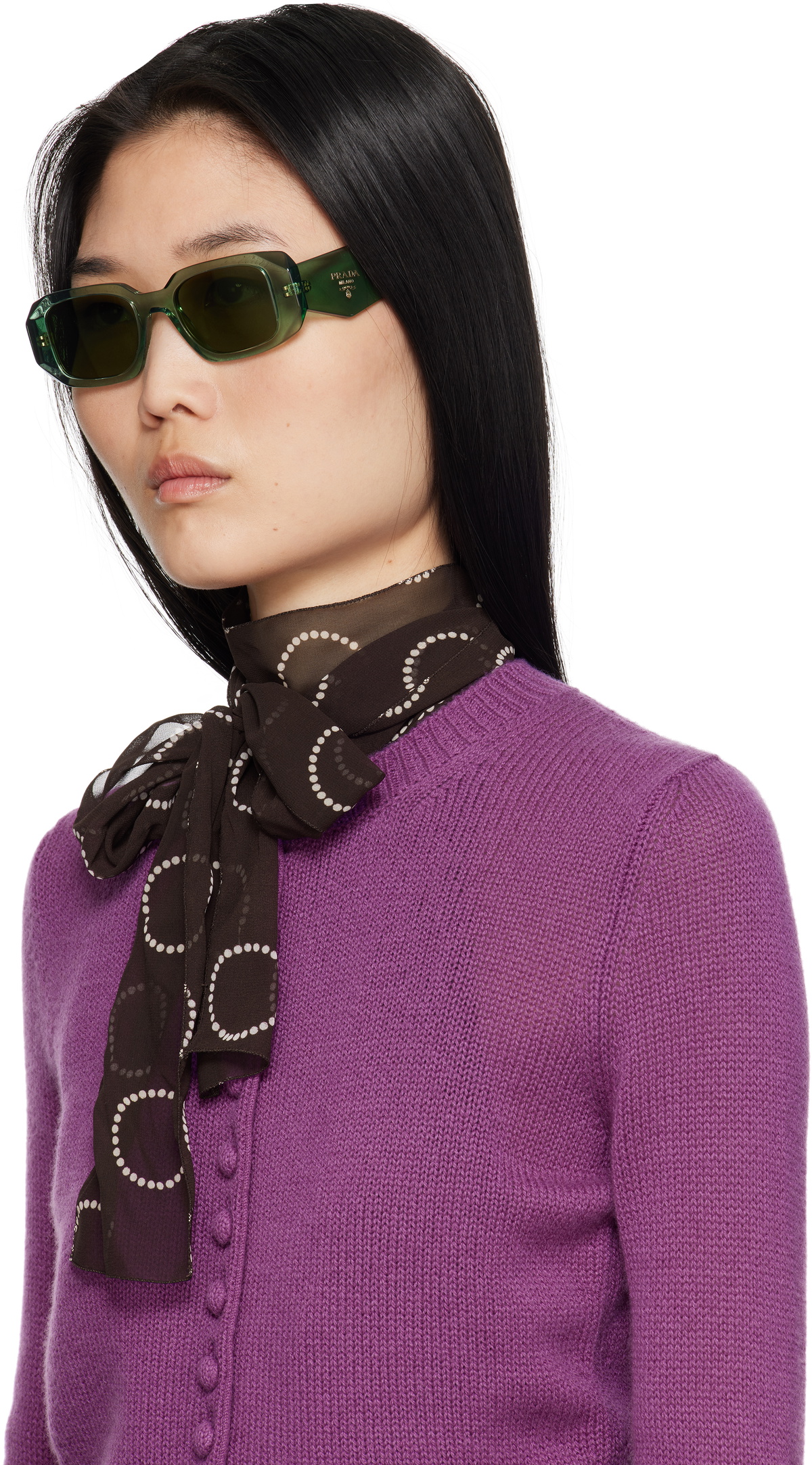PRADA Sunglasses 鼈甲 ゴールド イタリア製 ロゴ刻印 グリーン PRADA Sunglasses 鼈甲 ゴールド イタリア製 ロゴ刻印 グリーン