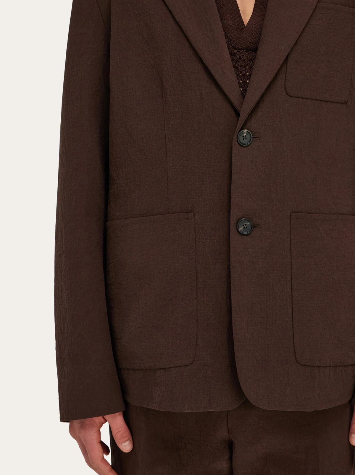 Ferragamo Mens Single breasted blazer in Brown