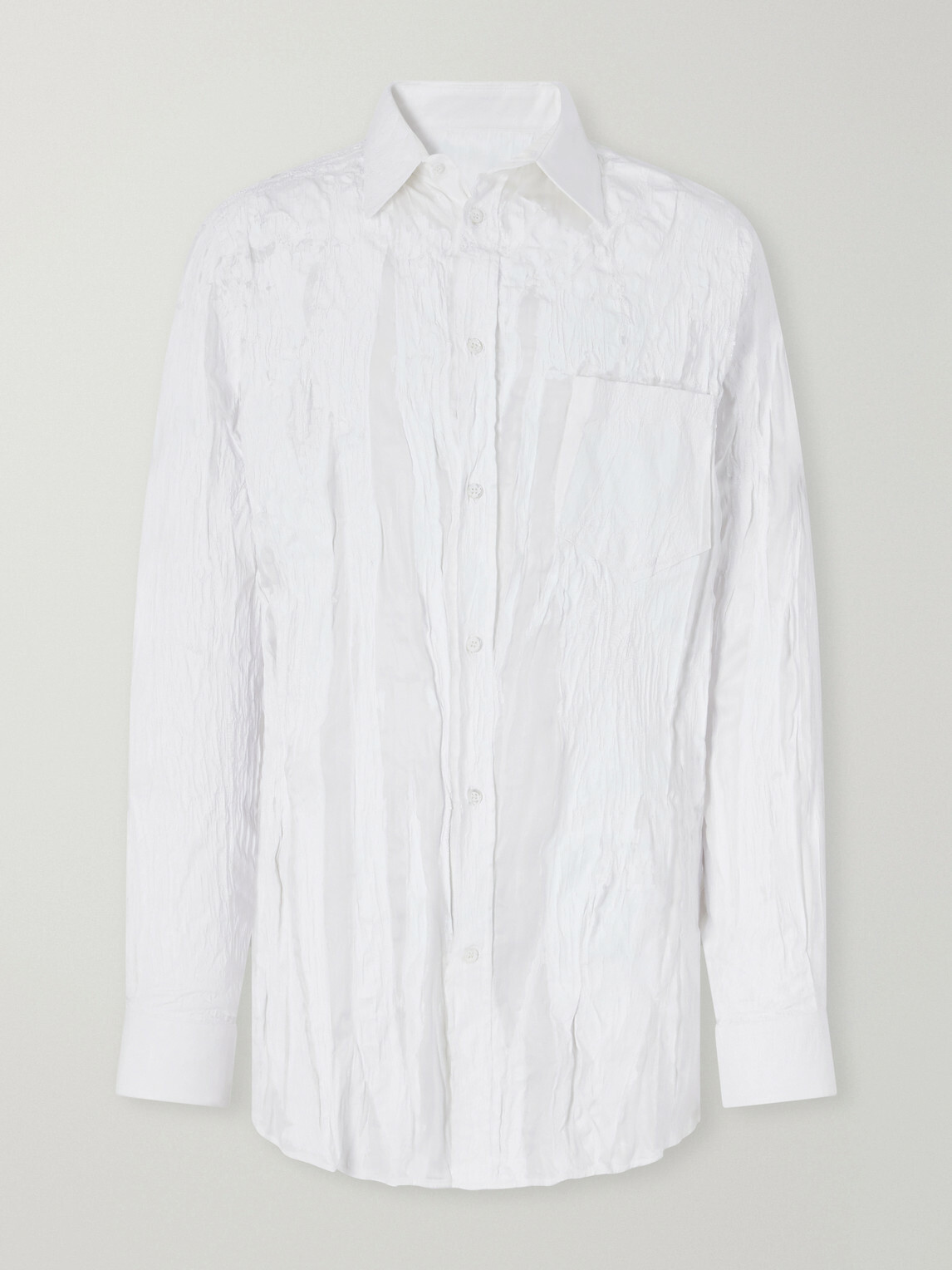 Maison Margiela - Bianchetto-Printed Satin Shirt - White
