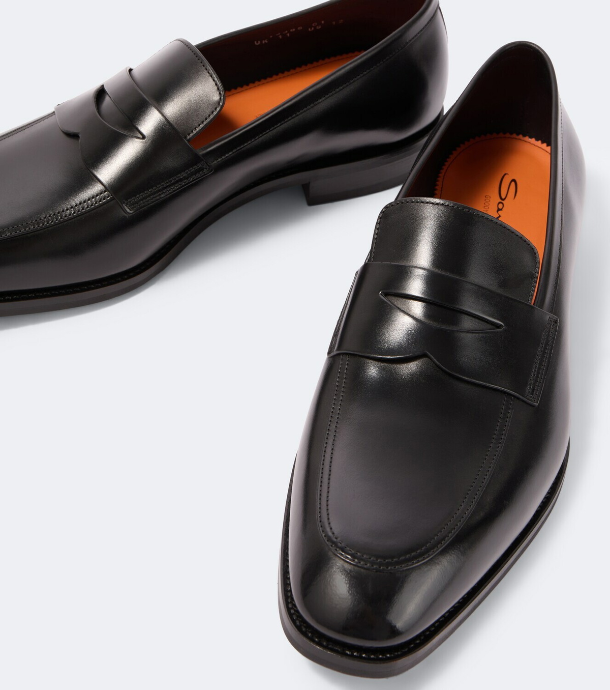 Santoni Leather penny loafers