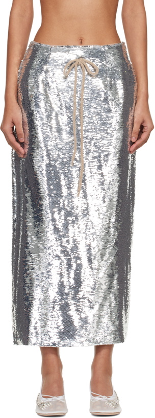 Photo: Simone Rocha Silver Column Pencil Midi Skirt