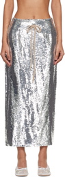 Simone Rocha Silver Column Pencil Midi Skirt