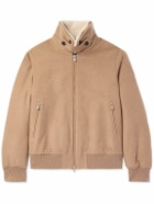 Brunello Cucinelli - Faux Shearling-Trimmed Cashmere Bomber Jacket - Neutrals