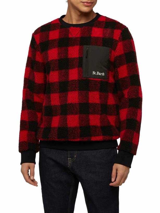 Photo: MC2 Saint Barth Teddy-fleece Sweatshirt Oak With Check Print