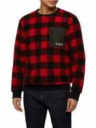MC2 Saint Barth Teddy-fleece Sweatshirt Oak With Check Print
