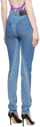 Mugler Blue Spiral Jeans