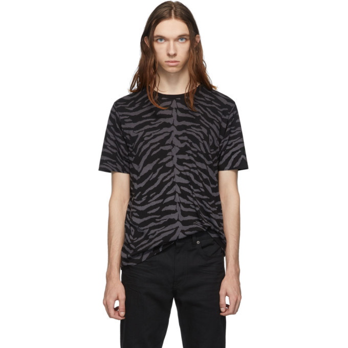 Photo: Saint Laurent Black and Grey Zebra T-Shirt