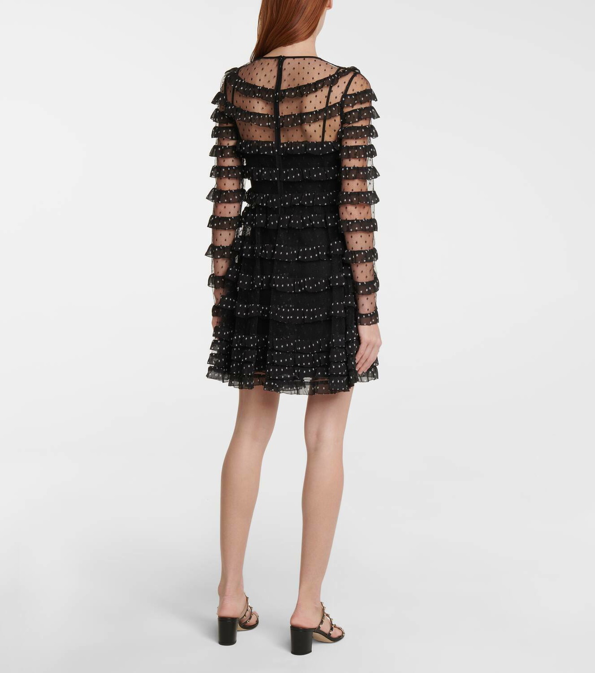 REDValentino Point d'esprit tulle and georgette minidress