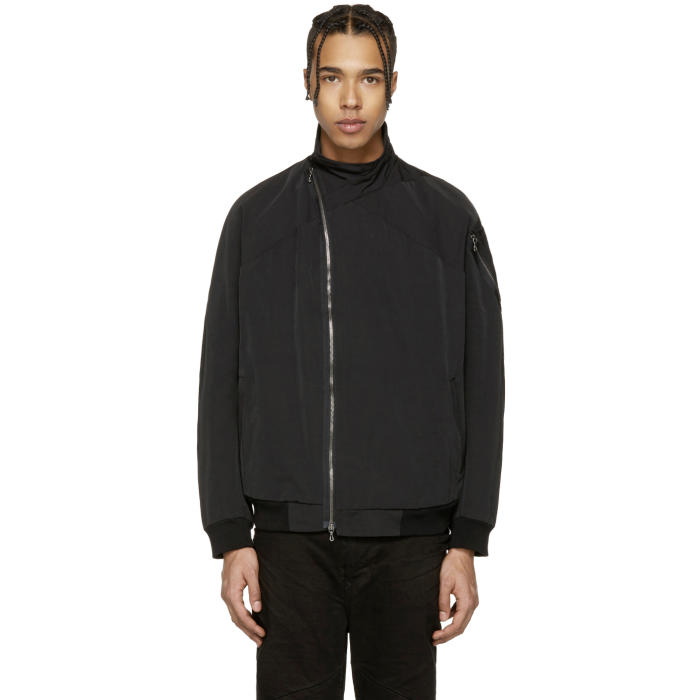 Julius Black Asymmetric Bomber Jacket